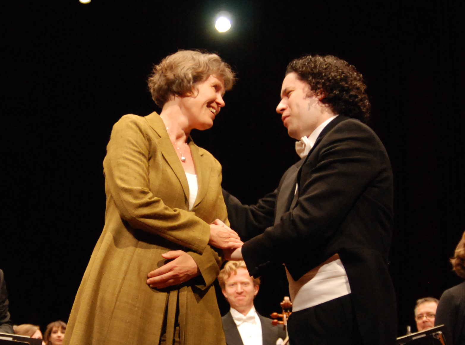 Gustavo Dudamel och Karin Rehnqvist efter Tiger Touch