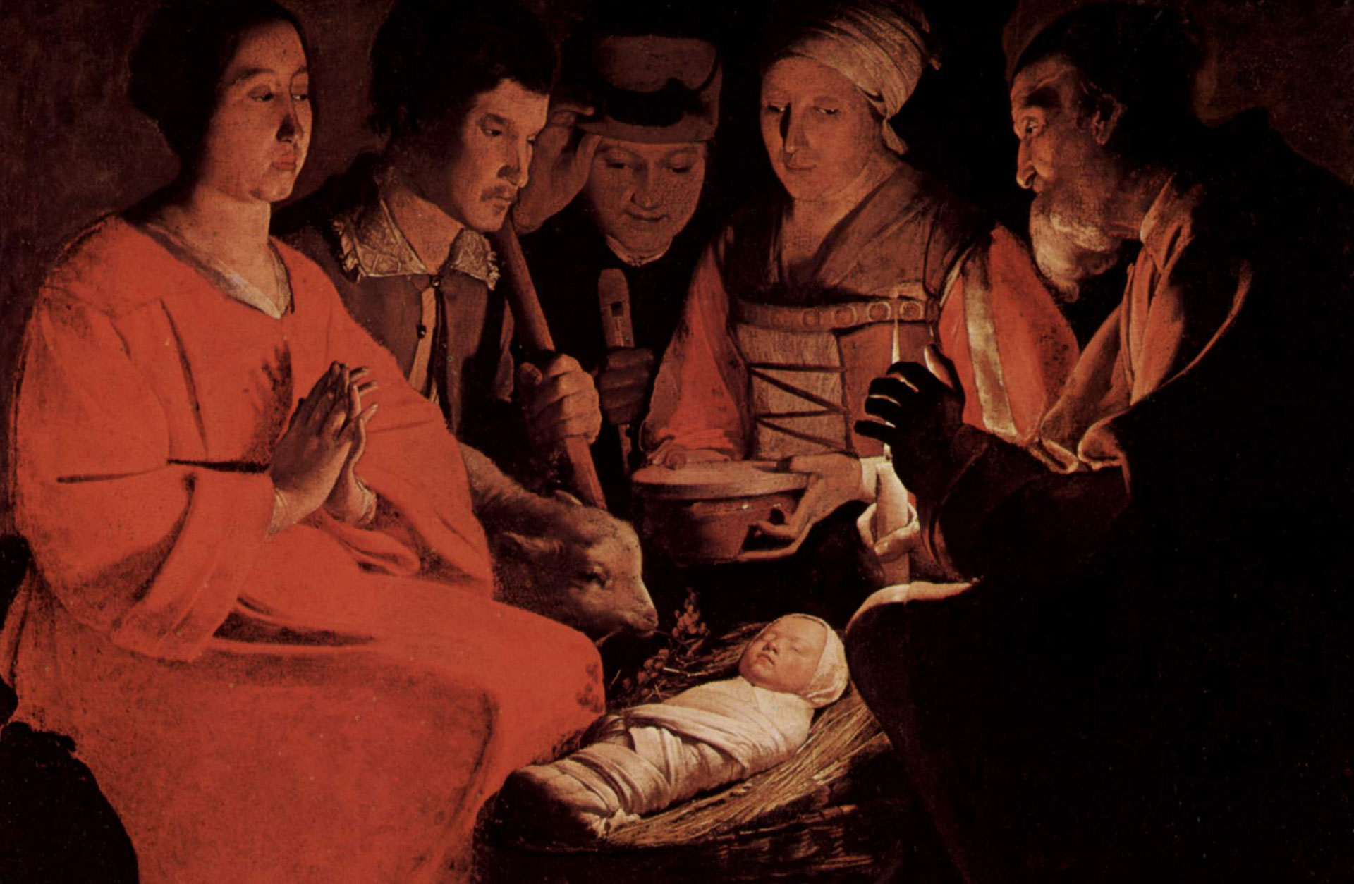 Adoration of the shepherds, konstnär Georges de La Tour (1644)