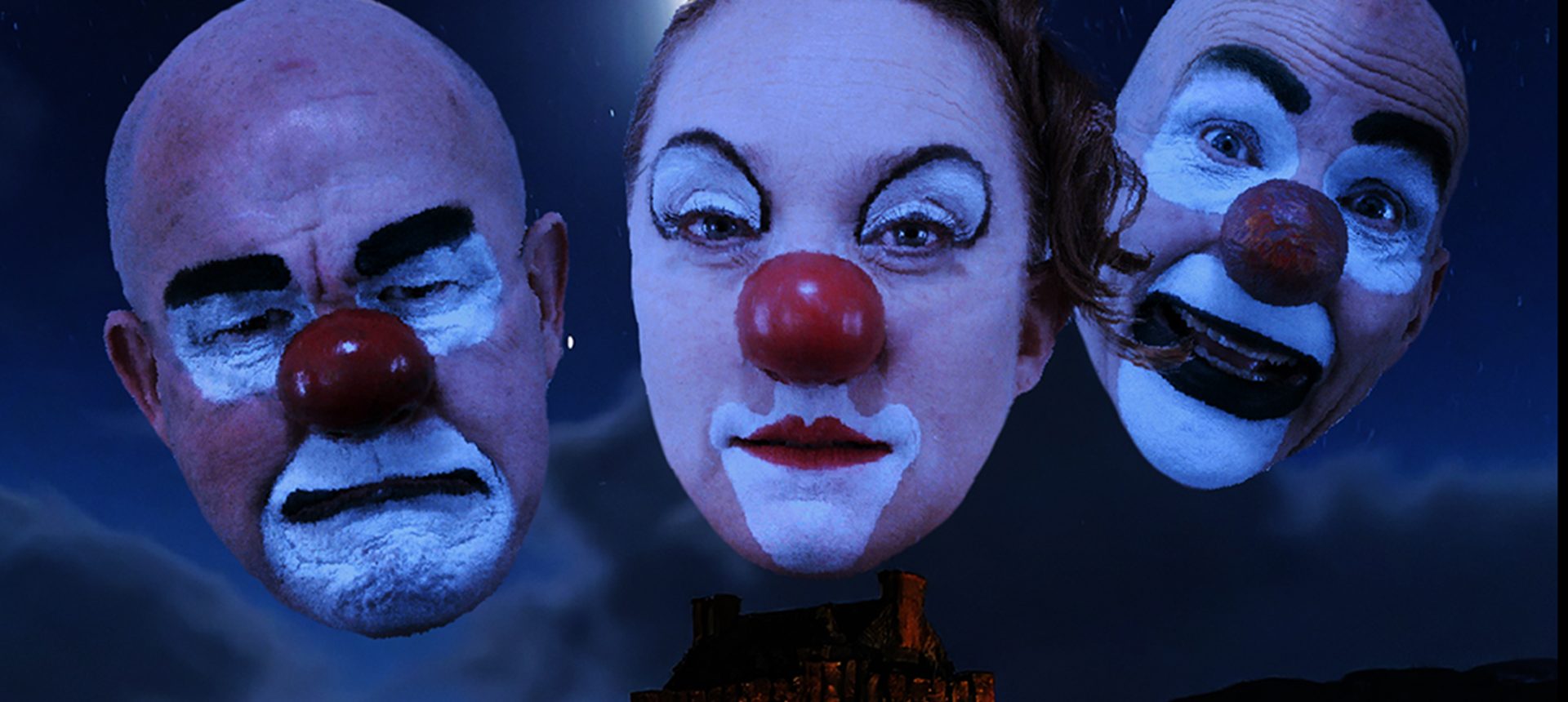 Tre clownansikten